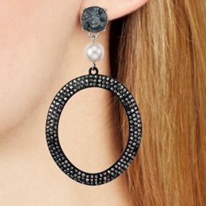 Aqua Beautiful drop hoop earrings